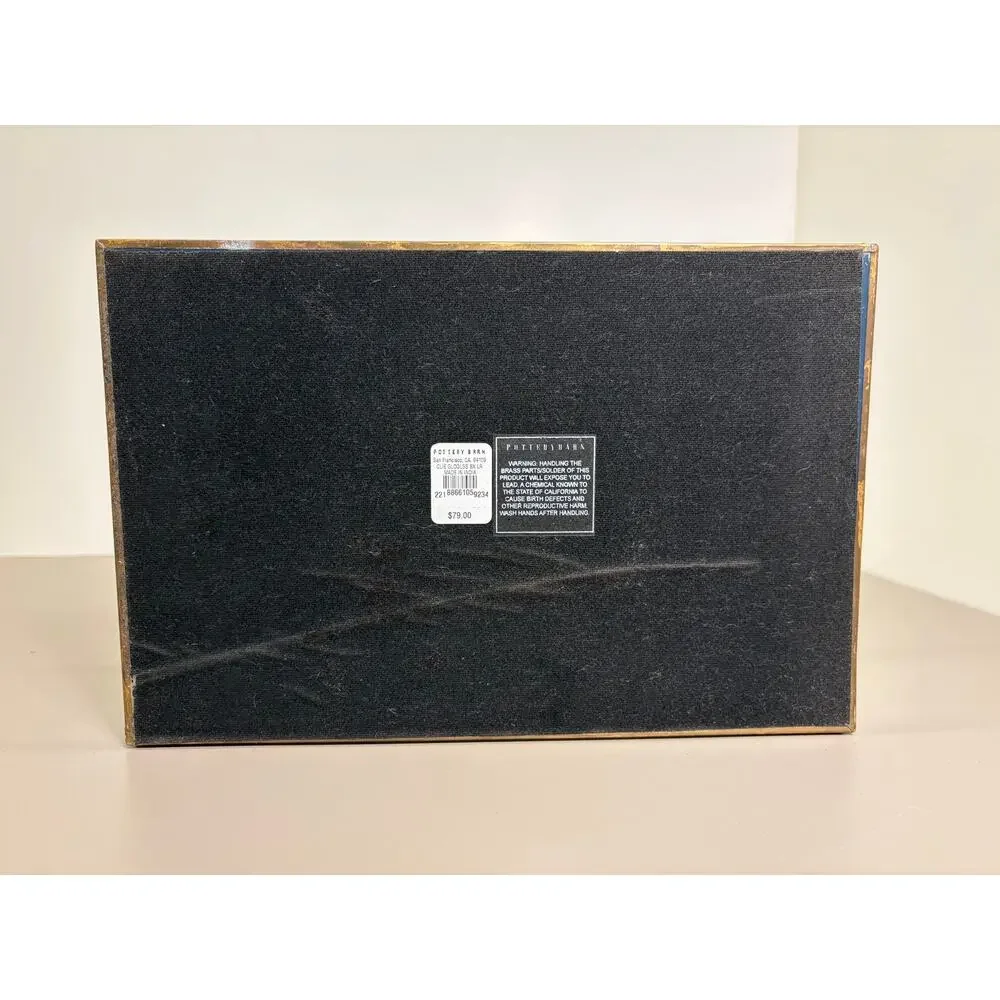 Pottery Barn Callie Glass + Brass Desk Box Display Case, 12x8 Retired - India